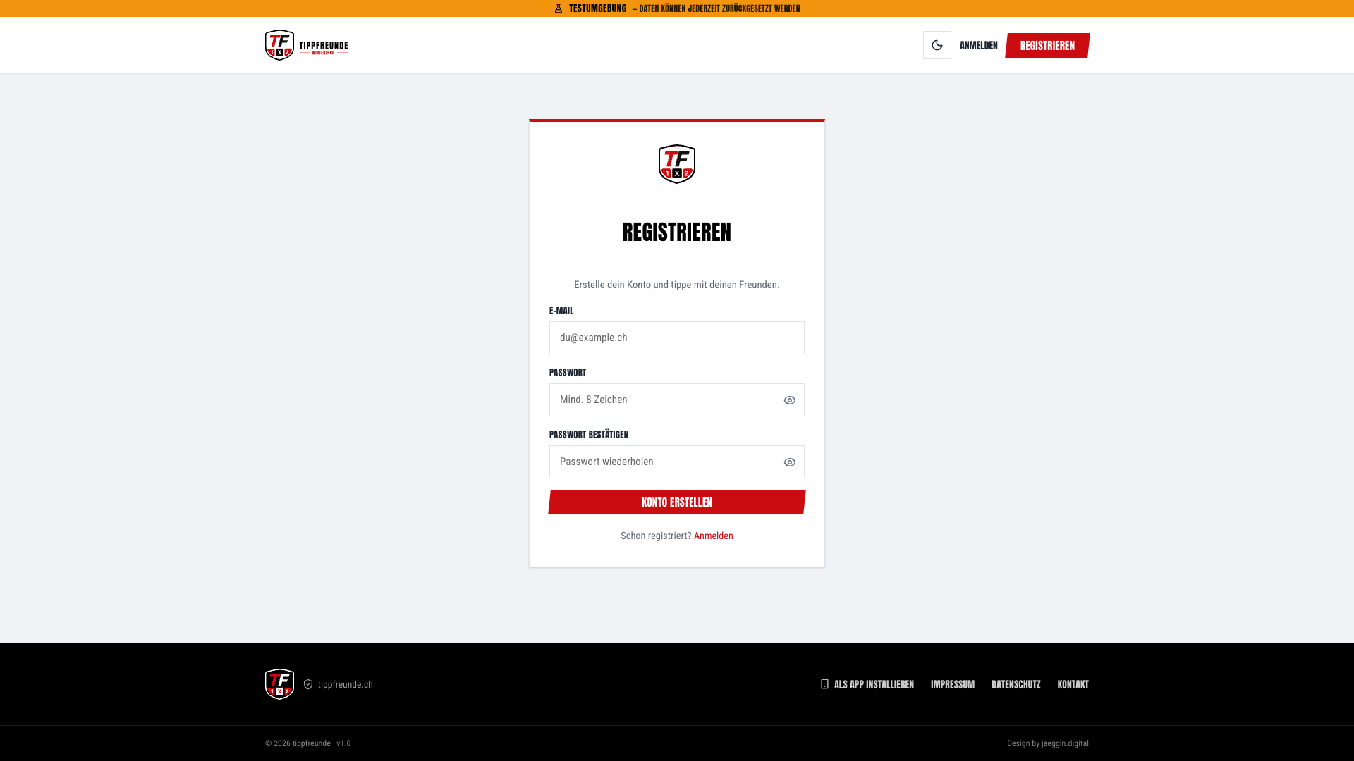 Registrierungsformular