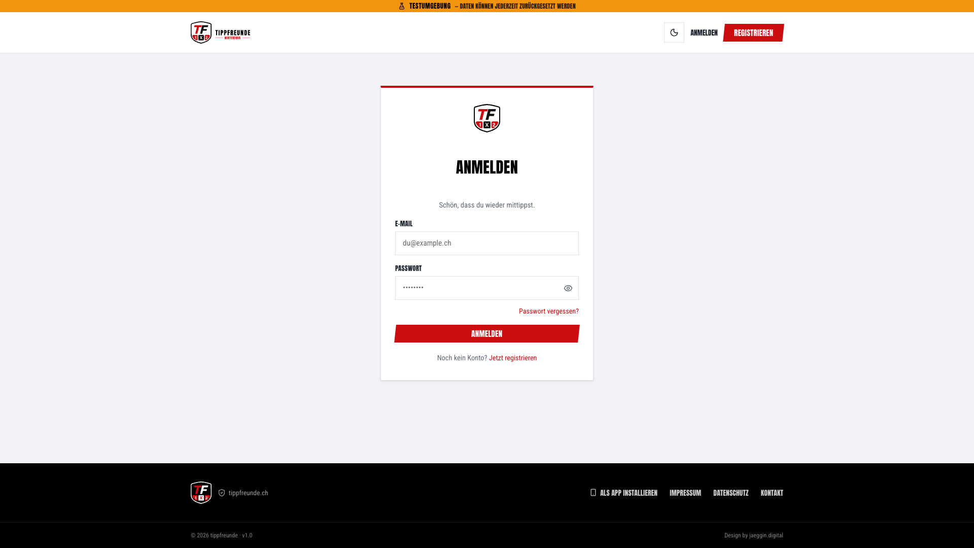 Anmeldeformular